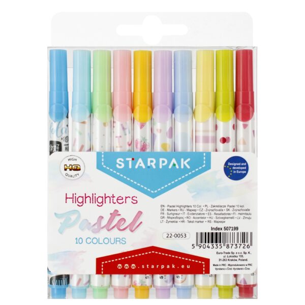 ZAKRESLACZ 10KOL PASTEL STK ETUI 12/1